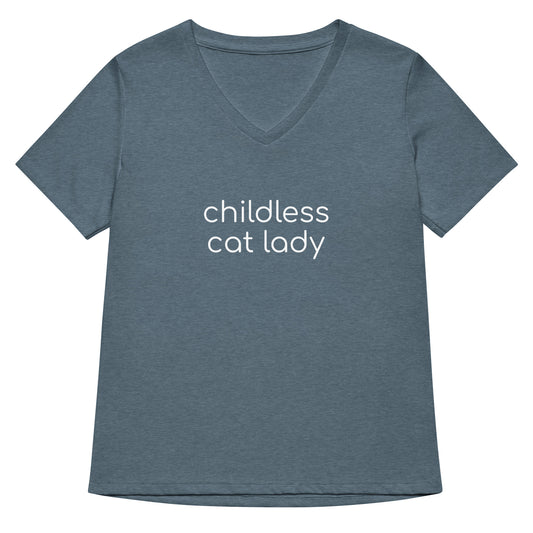 Childless Cat Lady Women’s Relaxed V-neck T-shirt